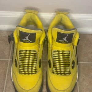 Jordan Yellow and Black Sneakers with Perforated Design
